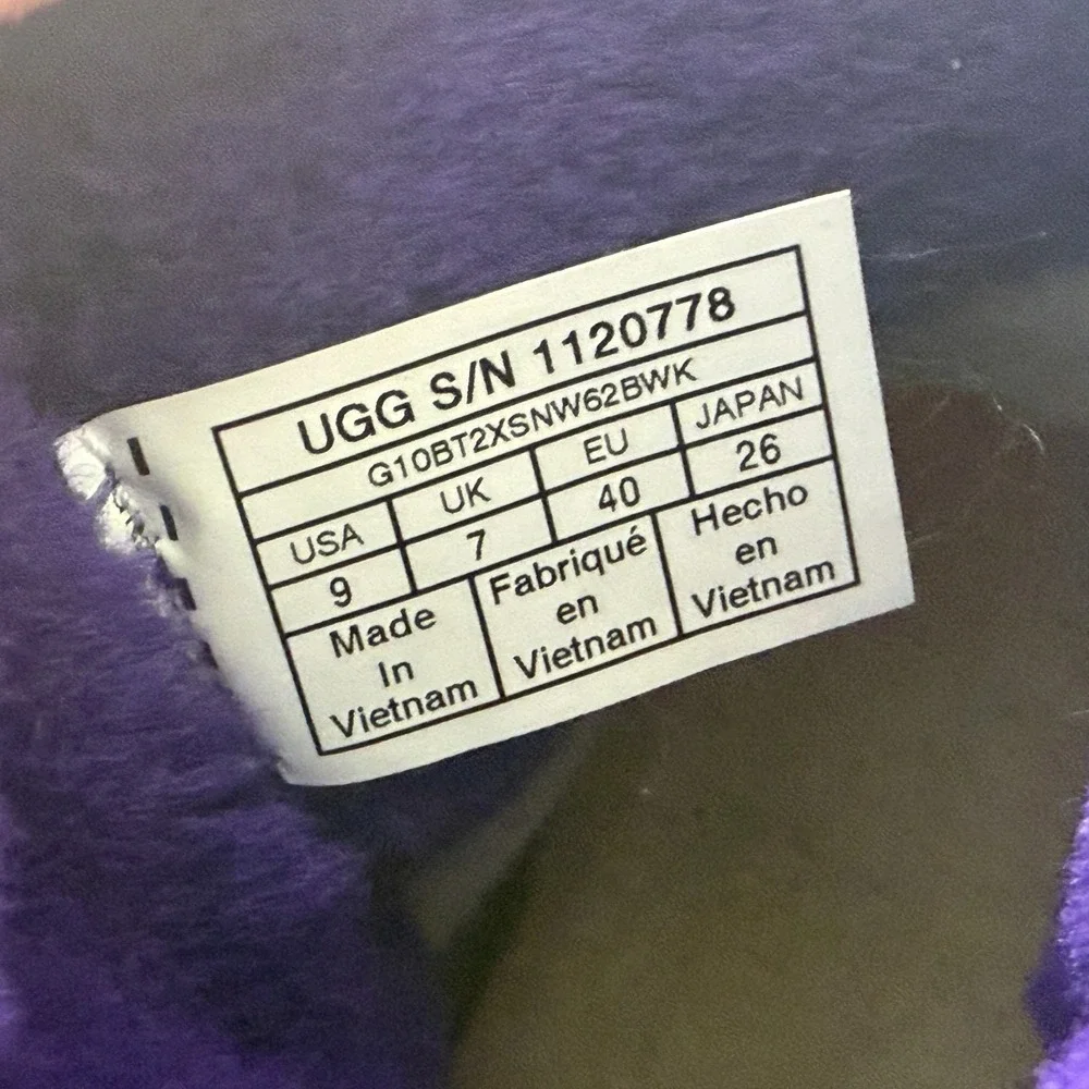 Size 9 UGG Classic Clear Mini‎ Violet Night Marble Womens Pull On Rain Boots